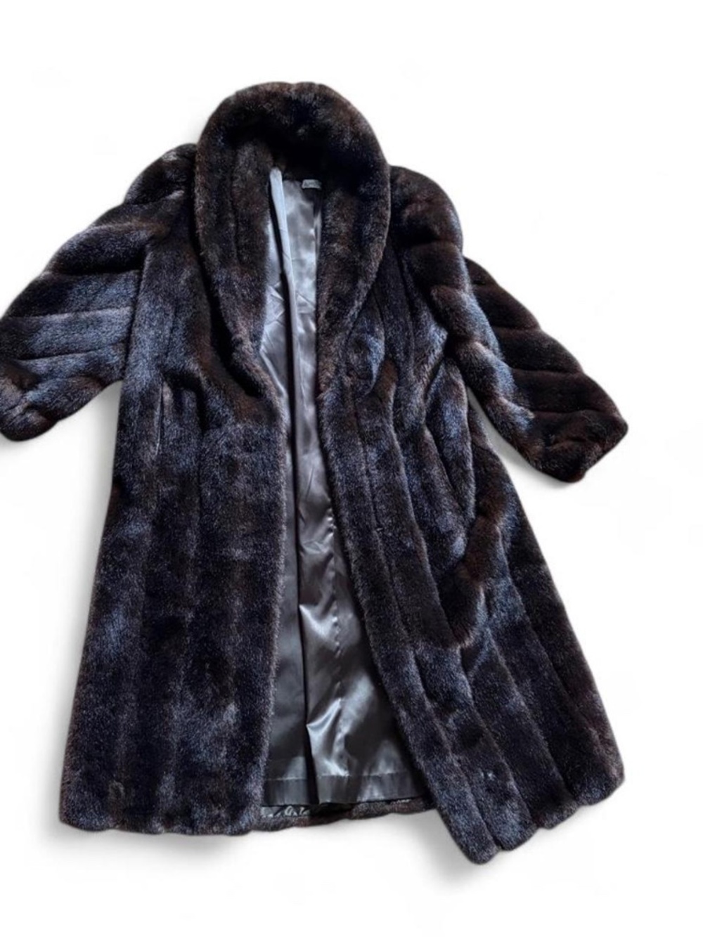 Vintage Brown faux fur trench coat